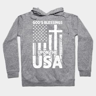 God's Blessings Jesus American Flag Patriot Christian Hoodie